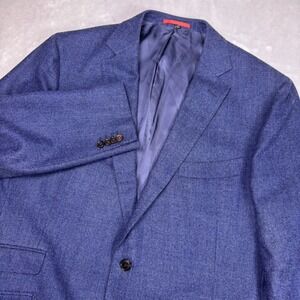 Suitsupply Sienna Blue Wool Silk Linen Blazer Vitale Barberis Canonico 48R 58 EU